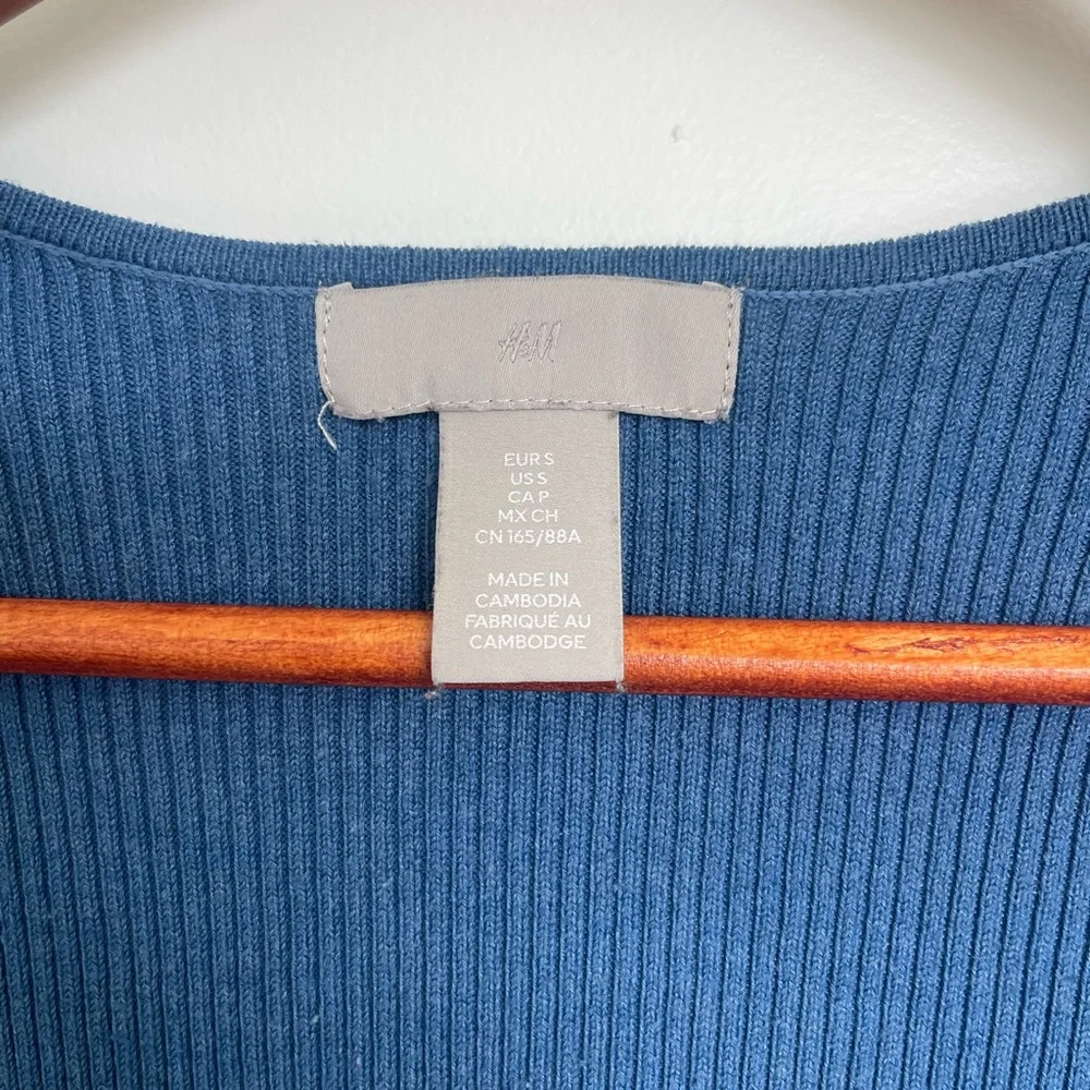 Blue Ribbed Long Sleeve - Picture 2 of 4